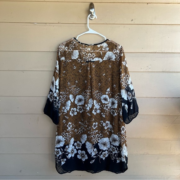 Anthropologie Fig and Flower Boho Shift Dress - Size PXL - Floral Hippie Peasant - Picture 5 of 5